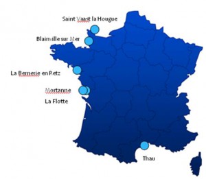 Les sites d'expérimentation suivis par les centres techniques.