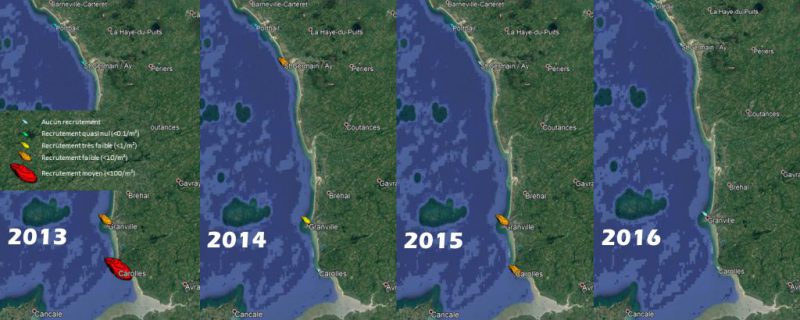 carte du recrutement entre 2013 et  2016 (@SMEL)